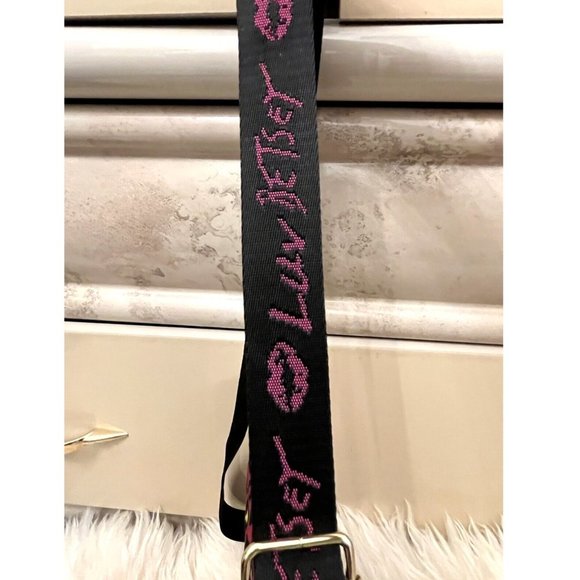 BETSY JOHNSON HOT PINK FUSCHIA LEOPARD CHEETAH ANIMAL PRINT NYLON CROSSBODY BAG - Picture 9 of 11